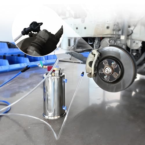BESTOOL 6L Pneumatic Oil Extractor Pump, Stainless Steel Automotive Fluid Evacuator for Engine Oil, Brake Fluid & Brake Rotor Surface Oil, Oil & Brake Fluid Change Tool with 79" and 8" Hoses