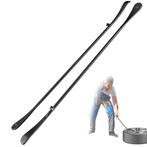 2 Pack 38 Inches Tire Crowbar Spoon Set, Forged 40Cr Steel Tire Mount & Demount Tools, Heavy Duty Tire Changing Pry Bar Kit for Car Truck SUV Bus Taxi Motorhome - size: 2 Pack 38 "x 38"