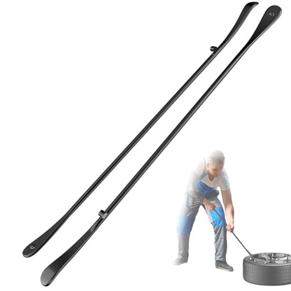 2 Pack 38 Inches Tire Crowbar Spoon Set, Forged 40Cr Steel Tire Mount & Demount Tools, Heavy Duty Tire Changing Pry Bar Kit for Car Truck SUV Bus Taxi Motorhome - size: 2 Pack 38 "x 38"