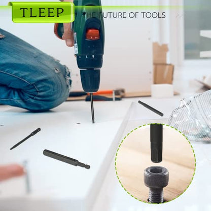 1/4 Inch 3.94" Long Allen Wrench Drill Bits w/ 1/4" Quick Change Bit Driver, Metric Hex Screwdriver Set, Magnetic Allen Key Drill Bit Set 1.5mm-12mm S2 Steel Allen Socket Set for Ikea Furniture - color: Set 10: Metric and Quick Change Bit Driver