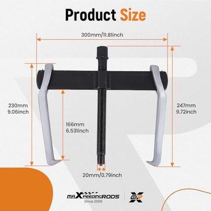 maXpeedingrods 12 Inch 2-Jaw Gear Puller, Reversible Jaw Bearing Puller Removal Tool, External Internal Pulling for Pulley Gear Bearing Flywheel Removal - size: 12 Inch