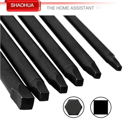 6PCS Square Drive Bits, SQ0/1/2/3/4 Allen Wrench Screwdriver Set, 4 Inch（100mm) Square Impact Driver Bits, 1/4 Hex-Shank Pocket Hole Screw Drill Bit, Magnetic Screwdriver for Appliances Repairs - style: E. Square Screwdriver Bits