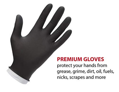 Venom Steel Nitrile Gloves, Rip Resistant Disposable Latex Free Black Gloves, 2 Layer Gloves, 6 mil Thick, X-Large (Pack of 500) - size: X-Large (Pack of 500)