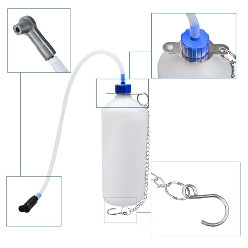 3L Manual Brake Bleeder Fluid Pump with 4 Master Cylinder Adapters and 1L Brake Bleeder Bottle Suitable for Most Vehicles One-Person Operation (7pieces) - color: 7pieces