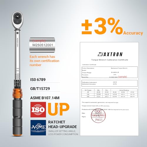 Click Torque Wrench Set, 1/4" 3/8" 1/2" Drive | 6-Piece Combo Kit with Extension Bars, 72-Tooth, ±2% Accuracy, Dual Scale, Designed for Automotive Motorcycle Bike - size: 1/4,3/8,1/2" Set