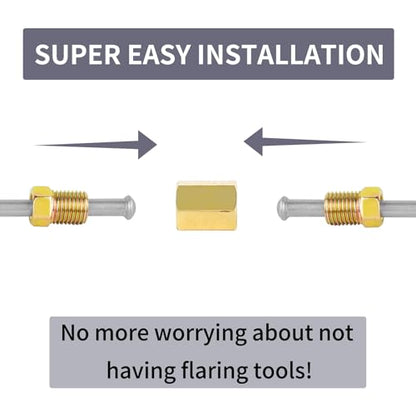 MuHize 6 Inches Heavy Duty Brake Line Kit - 3/16" Stainless Steel Tube with Bubble Flared Ends, 6 Fittings & 2 Unions for Replacement - color: White, size: 6 Inch