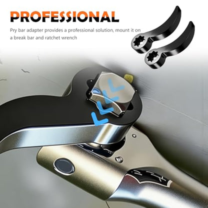 2PCS 1/2" Pry Bar Wrench Adapter with 8-Point,Bull Horn Ratchet Pry Bar Attachment for Half Shaft Removal,Universal CV Axle Removal Tool Crowbar Adapter Head for Narrow Space - color: Style 3
