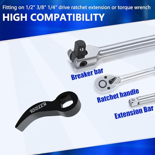 6 Pcs Pry Bar Wrench Adaptor Head Set, Crowbar Adapter Head Tool, Half Shaft Removal Car Repairing Tools 1/2" 3/8" 1/4" D 8pt (Square) Profile - color: 6pc