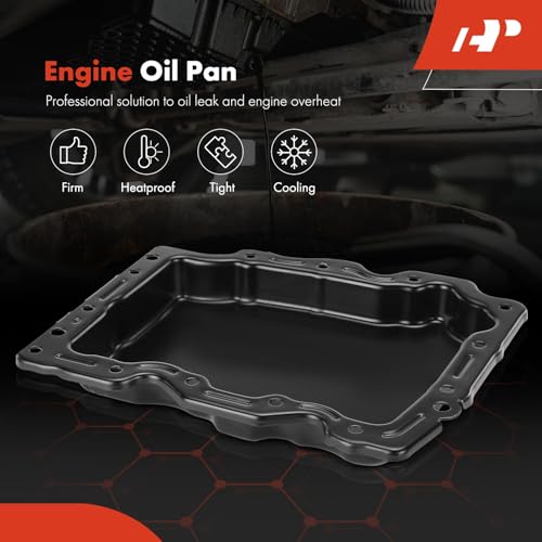 A-Premium Lower Engine Oil Pan Sump with Drain Plug Compatible with Chevrolet Malibu 2013-2015, Impala 2014-2016 & Buick Regal 2014-2016 & Cadillac ATS 2013-2017, CTS 2014-2015, 2.0L 2.5L