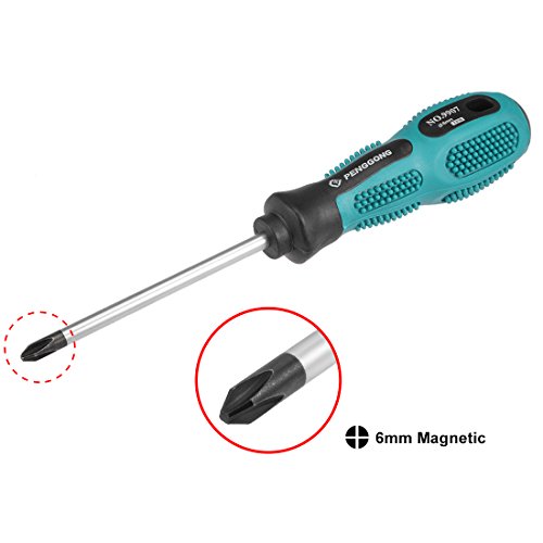 uxcell #2 Phillips Screwdriver 4 Inch Round Shaft Non Slip Comfortable Handle - size: PH2 x 4"