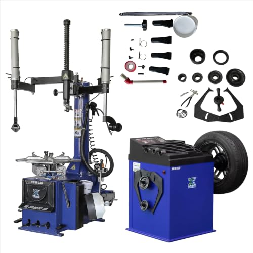 XK New Model 988 Tire Changer Tire Machine Wheel Changers Combo 690 Balancer Rim Clamp with 36 Month Part Replacements 110V - color: Model: 988+690