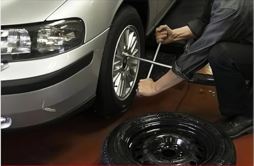 14 inch Heavy Duty Universal Lug Wrench, 4 Way Lug Wrench, Silver - color: Silver