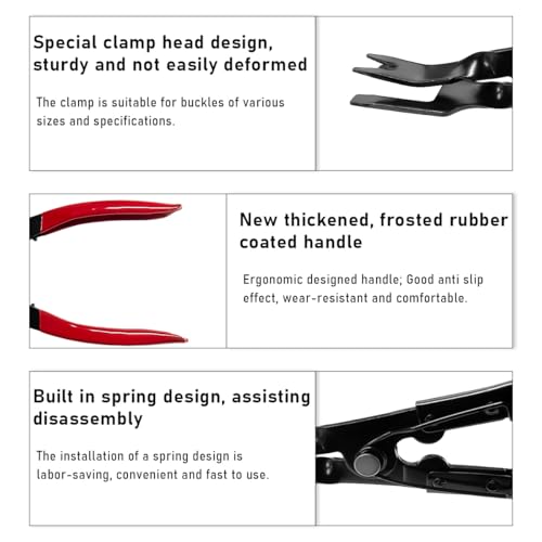 Panel Clip Removal Plier, Automotive Door Panel Upholstery Trim Clips Removal Tool Pliers, Remove Push Pin and Press in Trim Clip Fasteners Lift Action Plier, Car Accessories (Red) - color: Red