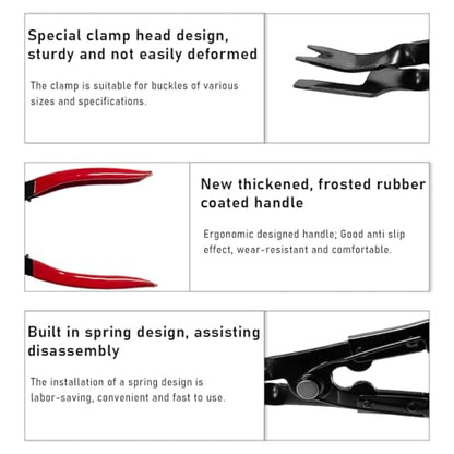 Panel Clip Removal Plier, Automotive Door Panel Upholstery Trim Clips Removal Tool Pliers, Remove Push Pin and Press in Trim Clip Fasteners Lift Action Plier, Car Accessories (Red) - color: Red