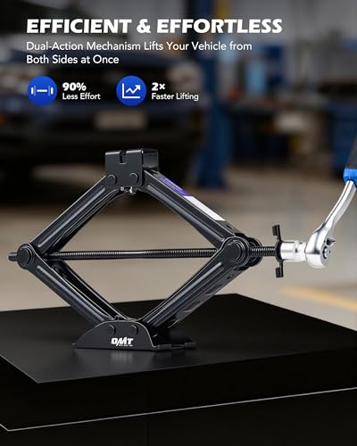 Orion Motor Tech 2 Ton Scissor Jack, 15 pc. Dual-Action Car Scissor Jack Kit for Sedan SUV MPV with Ratchet Wrench Drill Sockets, 4409 lb. Portable Car Jack and Stand Kit for Spare Tire Changing - style: Double Tooth