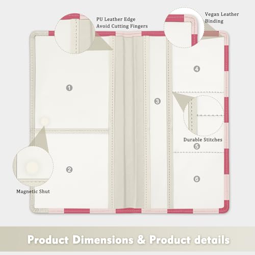 Car Registration and Insurance Holder, with Magnetic Closure for License, Cards and Documents, All Vehicle Needs and Car Accessories (Plaid-Pink) - color: Plaid-Pink