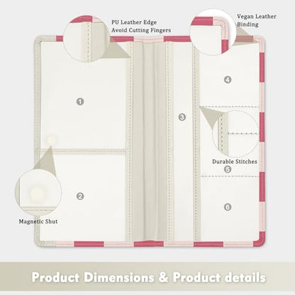 Car Registration and Insurance Holder, with Magnetic Closure for License, Cards and Documents, All Vehicle Needs and Car Accessories (Plaid-Pink) - color: Plaid-Pink