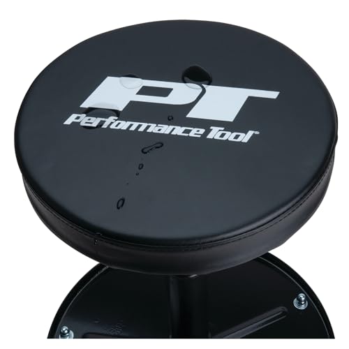 Performance Tool W85008 Professional Hydraulic Shop Seat, Built in Tool Tray and 300 lbs Capacity - style: Pneumatic Black Shop Seat