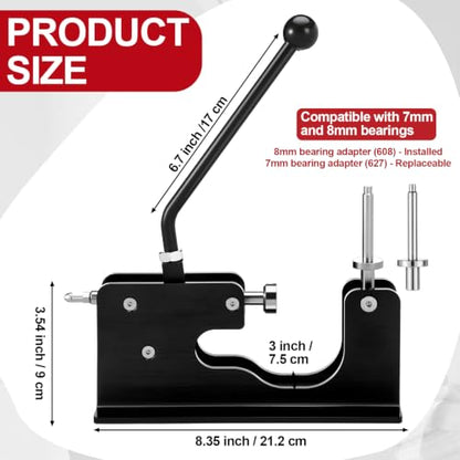 Bearing Press and Puller Wheel Bearing Press Skateboard Tool Fits 7mm 8mm Bearings for Skaters Skateboard, Inline, Longboard, Quad, Caster, and Cruiser Wheels - color: Blcak