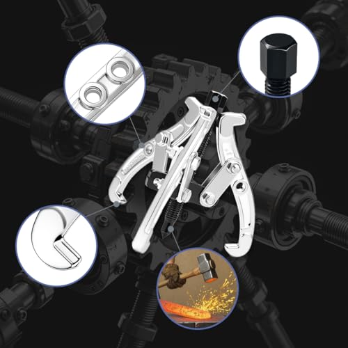 ELANE Gear Puller Set,2 Jaw - 3 Jaw Puller for Mechanics Fly Wheel Puller Tool Brake Drum Puller (3inch)