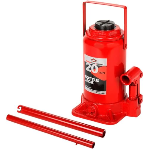 AFF Heavy Duty 20 Ton Bottle Jack, Manual, Machine Hardened Steel Saddles, Centered Pumps and Rams, 3520 - size: 20 Ton Capacity, style: Heavy Duty
