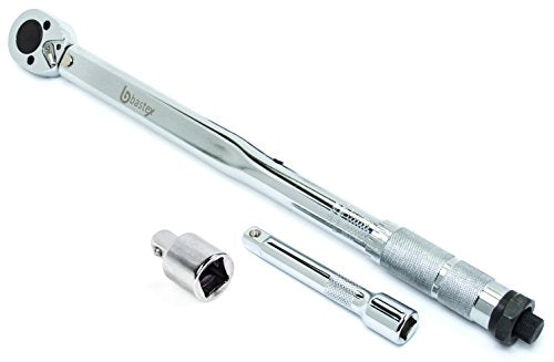 Bastex 1/2 inch Drive Click Torque Wrench, 10~150 ft./lb, CR-V Steel 28-210 Newton Meter with Extension Bar