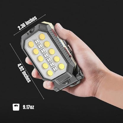 NightBuddy Magnetic Rechargeable Portable Work LED Light with Hanging Hook Battery indicator Strong Magnet 1500 Lumens 4 Light Modes Flashlight Mode Mechanic Cordless Tool Box Automotive Construction
