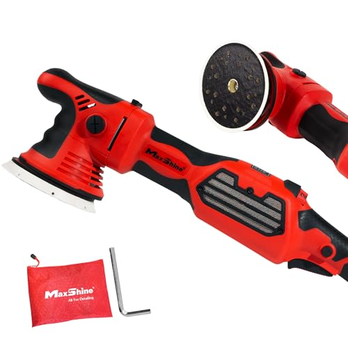 Maxshine MB15 Pro Brushless Dual Action Polisher – 15mm Long Throw Car Buffer with 5” Backing Plate, 1200W Motor & Variable Speed – Auto Detailing Tool for Cars, Trucks, SUVs & Boats, Paint Correction - color: 5" Brushless Dual Action
