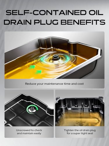 Engine Oil Pan and Drain Plug Replacement for Honda Accord 2008-2012 Crosstour 2012-2014 & Acura TSX 2008-2014, 2.4L Gas