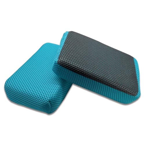2PCS Clay Scrubber for Car Detailing, Car Wash Sponge for Fast and Effective Removal of Paint, Dual Sided Non Scratch Mesh Clay Mitt for Scrubbing and Clay Work, Light Overspray (SkyBlue) - color: Skyblue