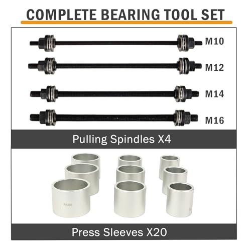 28PCS ProfessionalPress & Pull Sleeve Kit for Removing Bearings Bushes Seals