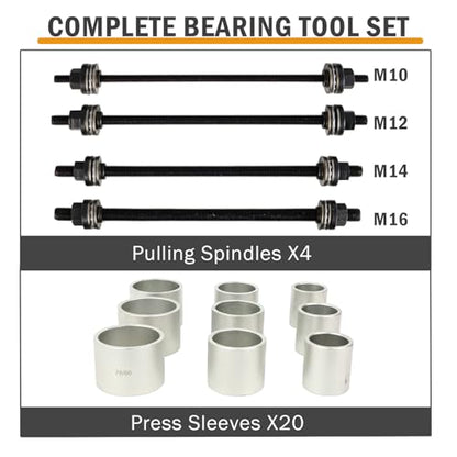 28PCS ProfessionalPress & Pull Sleeve Kit for Removing Bearings Bushes Seals