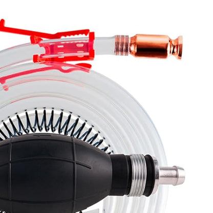 Hand Siphon Pump Kit for Gas Oil Diesel Water Transfer, 9ft Hose with Copper Head & Hand Pump for Cars Boats Emergencies
