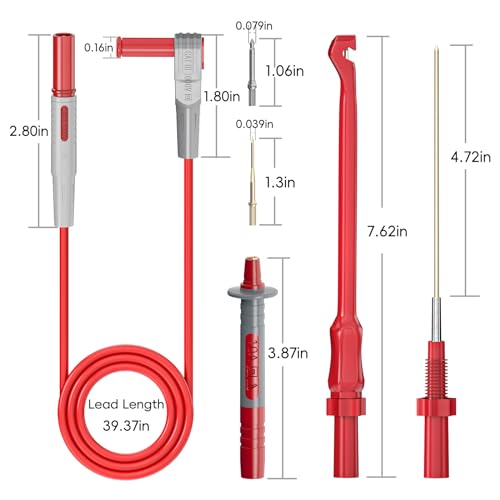 Goupchn Multimeter Automotive Test Leads Kit for Electrical Testing | Wire Piercing Clip, Puncture Probes, 4mm Banana Plug Extension Test Cable Set - style: P1033B