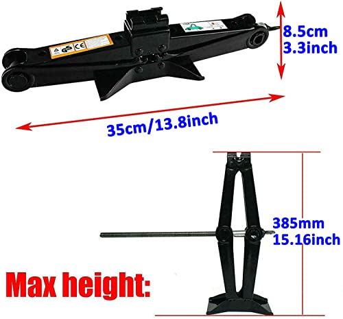 3 Pack Scissor Jack 2 Ton 4,409 Lbs Capacity Steel Scissor Lift Jack Tire Changing Kit for Travel Trailer/Truck/SUV/UTV with Crank Handle, Portable Car Lift Tire Jack, Max Height 15.16 - size: 2 Ton Scissor jack (3 pack)