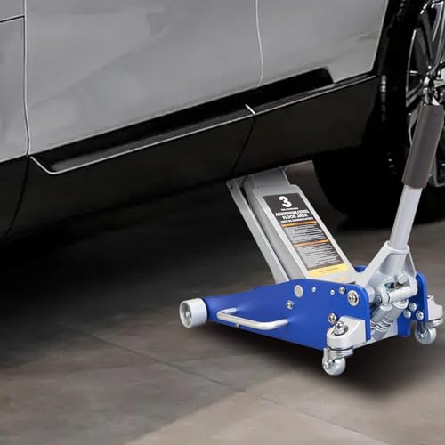 Big RED AT830011LUR Torin Low Profile, Aluminum and Steel Floor Jack with Dual Piston Quick Lift Pump,3 Ton (6,000 lb), Blue/Silver - size: 3 Ton BLUE, style: Aluminum and Steel