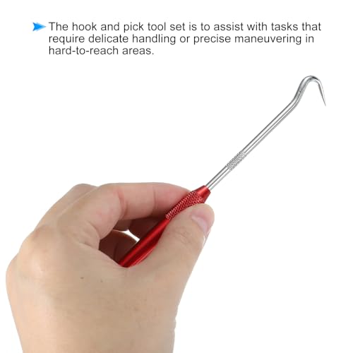 PATIKIL Hook and Pick Tool Set, Straight 90 Degree Tip 45 Degree Tip Full Hook Double Pointed Scriber for Removing Precision Oil Seal Gasket