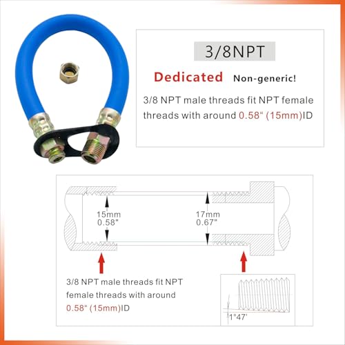 Engine Drain Port Oil Changing Hose 3/8" NPT, 14" Length Replaces STAN1438 Compatible with Tecumseh, Kohler Engines 3/8" Drain Port (Bule 1pcs) - color: Bule 1pcs