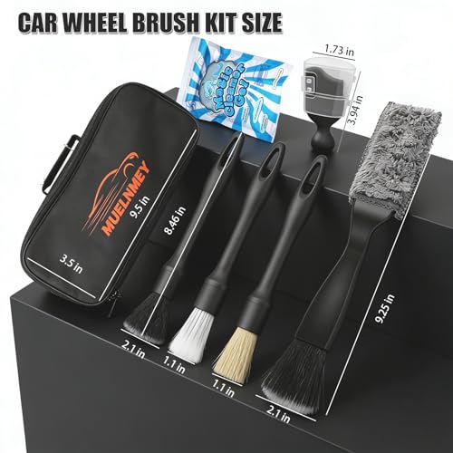 7PCS Car Detailing Brush Set, Soft Boar Hair Brush, Car Interior Detail Brush, Fiber Brush, Car Dust Removal Brush, Car Cleaning Gel, Cleaning Tool Set Suitable for Trucks, Cars, RVs, SUVs - size: 7PCS