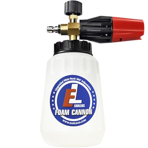 Foam Cannon for Pressure Washer, 1 Liter Bottle, 1/4 Inch Quick Connector, Professional Snow Foam Lance for Car, Glass, Wall, and Exterior Surface Cleaning