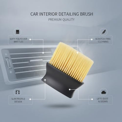 Car Interior Detailing Brush Set - Soft Bristle Cleaning Tool for Air Vents, Dashboard & Console (3 Pack) - size: 4.92 x 4.02 x 2.76 in