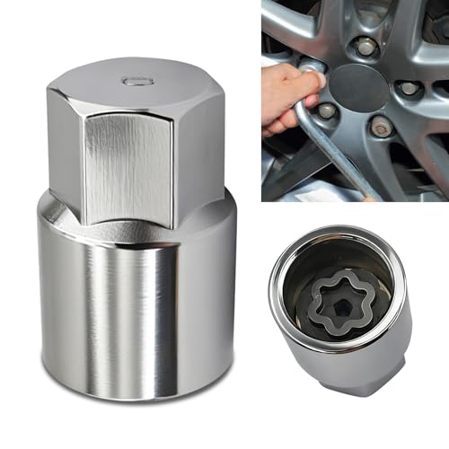D-Wheel Locking Lug Nut Removal Tool, Professional Locking Lug Nuts Key | Lug Nut Remover, Steel Drive Wheel Lock Key with Socket Anti-Theft Wheels Nut Remover & Installer, Fit for Most Cars