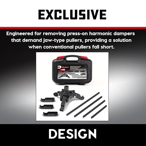 Powerbuilt Harmonic Balancer Puller Set, Adjustable 3 jaw press on Crank Balancer Puller works with most late model cars and trucks in engine compartments without radiator removal - 647774 - style: 9 Piece