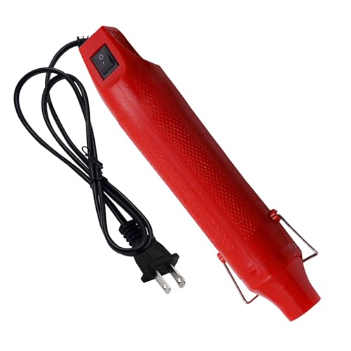 Mini Heat Gun - 220V 300W Portable Handheld Hot Air Gun Tool for DIY Craft Embossing - Electric Heating Tool with Stand & Power Cord for Car Vinyl Wrap/Shrink Wrapping PVC/Drying Paint(Red) - color: Red