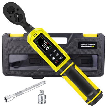 ATsafepro 3/8-Inch Digital Drive Torque Wrench-1-60Nm (1-44 ft-lb),High-Precision Torque Wrench with Buzzer, LED Flash, 5 Units, for Motorcycle & Home Repairs - style: 3/8" 1-44 FT.LB Digital Torque Wrench