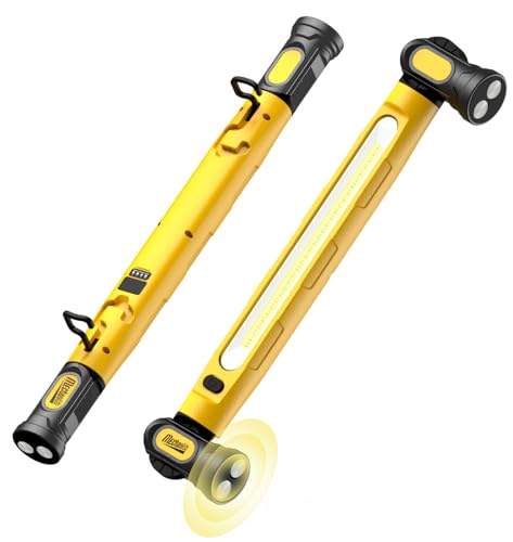 Under Hood Work Light Bar, 3000LM LED Magnetic Light Bar with Hooks, 5200mAh Cordless Rechargeable Hood Light Easter Birthday Gifts for Men/Mechanic/Car Repairing/Garage-Yellow(1 Pack) - color: Yellow