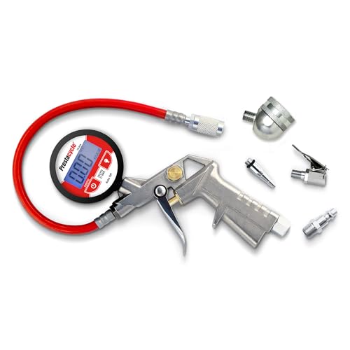 Prestaflator Bike Tire Inflator, Presta & Schrader Valve Air Compressor Tool – Works with Tubeless & Standard Tires – Bike & Car Air Compressor Tire Inflator for MTB & Road Bikes