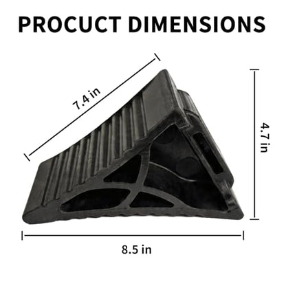 Wheel Chocks for RV Trailer Car Camper, Rubber Deformable Curve Upgrade Design, Wrapping Around Various Tires, Conforming to Ground, Better Load-Bearing and Anti-Slip, Durable Safty Block, 4 Pack - size: 4pack_95D