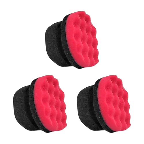 KVAEY 3 PCS Tire Dressing Applicator Pads, Reusable Hex Grip Tire Shine Applicator Polishing Sponge Pads, Wheel Tire Shine Detailing Foam for Most Vehicles, Car Accessories (Red, 4.33") - color: 3P, Red, 4.33"