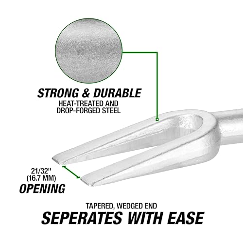 OEMTOOLS 25201 Pickle Fork Tie Rod Removal Tool, 21/32" (16.7 mm) Opening Ball Joint Removal Tool, Drop-Forged Steel, 15-1/2 Inch Length, Long Knurled Handle - size: 21/32" (16.7 mm)
